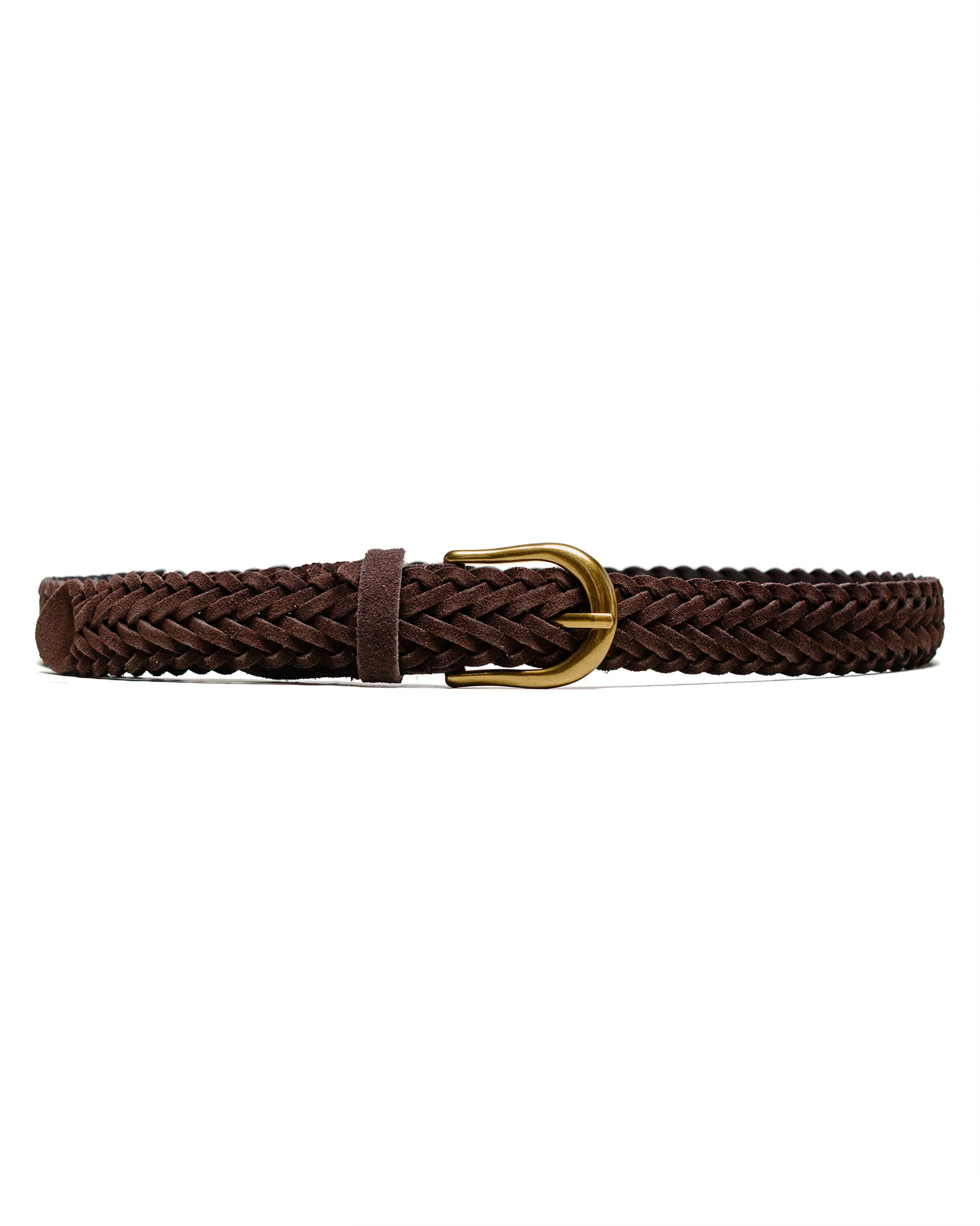 Beams Plus Suede Mesh Belt Dark Brown