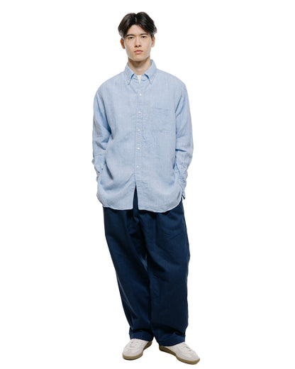 lost & found Beams Plus Beams Plus B.D. Classic Fit Linen Chambray Blue