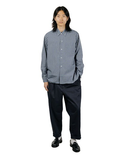 Beams Plus Open B.D. Indigo Dobby Plaid Blue