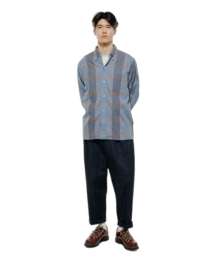 lost & found Beams Plus Beams Plus Open B.D. Indigo Panama Weave Plaid Indigo