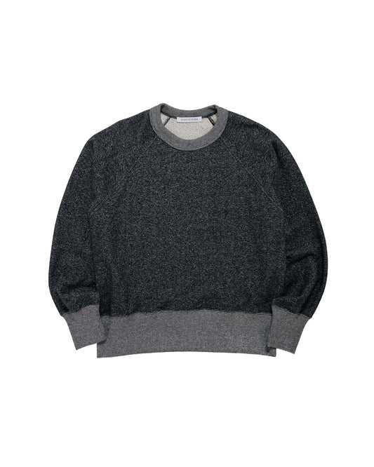Body of Work Aster Raglan Sweatshirt Pebble Knit French Terry Black