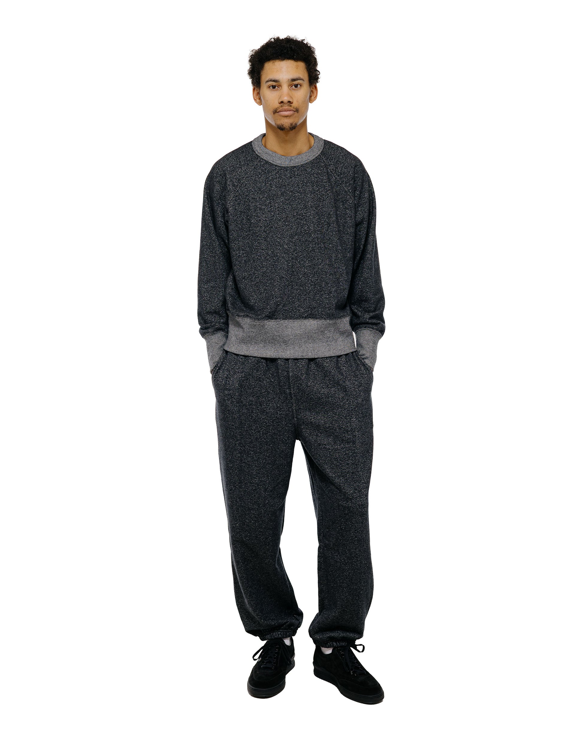 Body of Work Aster Raglan Sweatshirt Pebble Knit French Terry Black