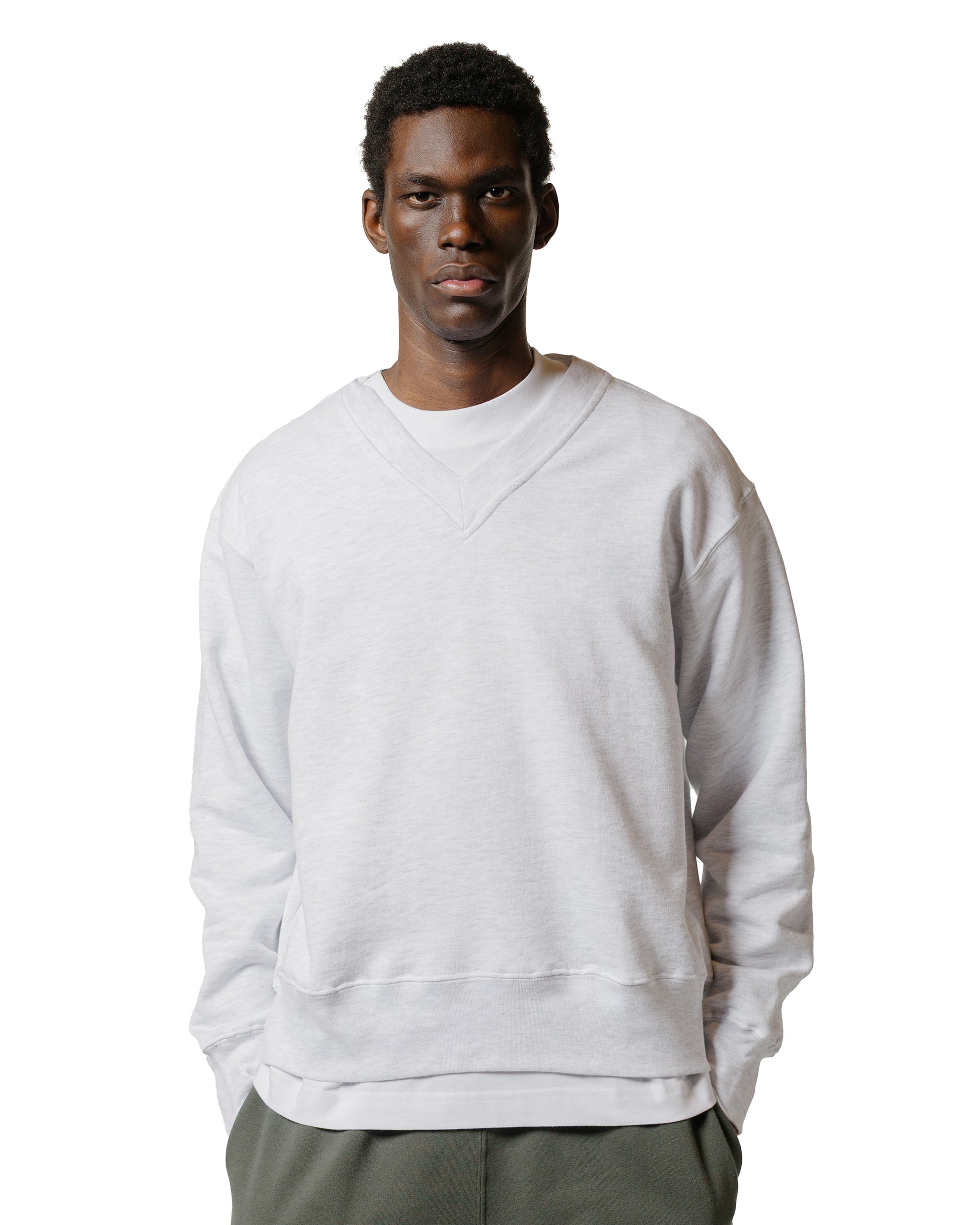 Body of Work Juniper V-Neck Sweatshirt Dove Grey