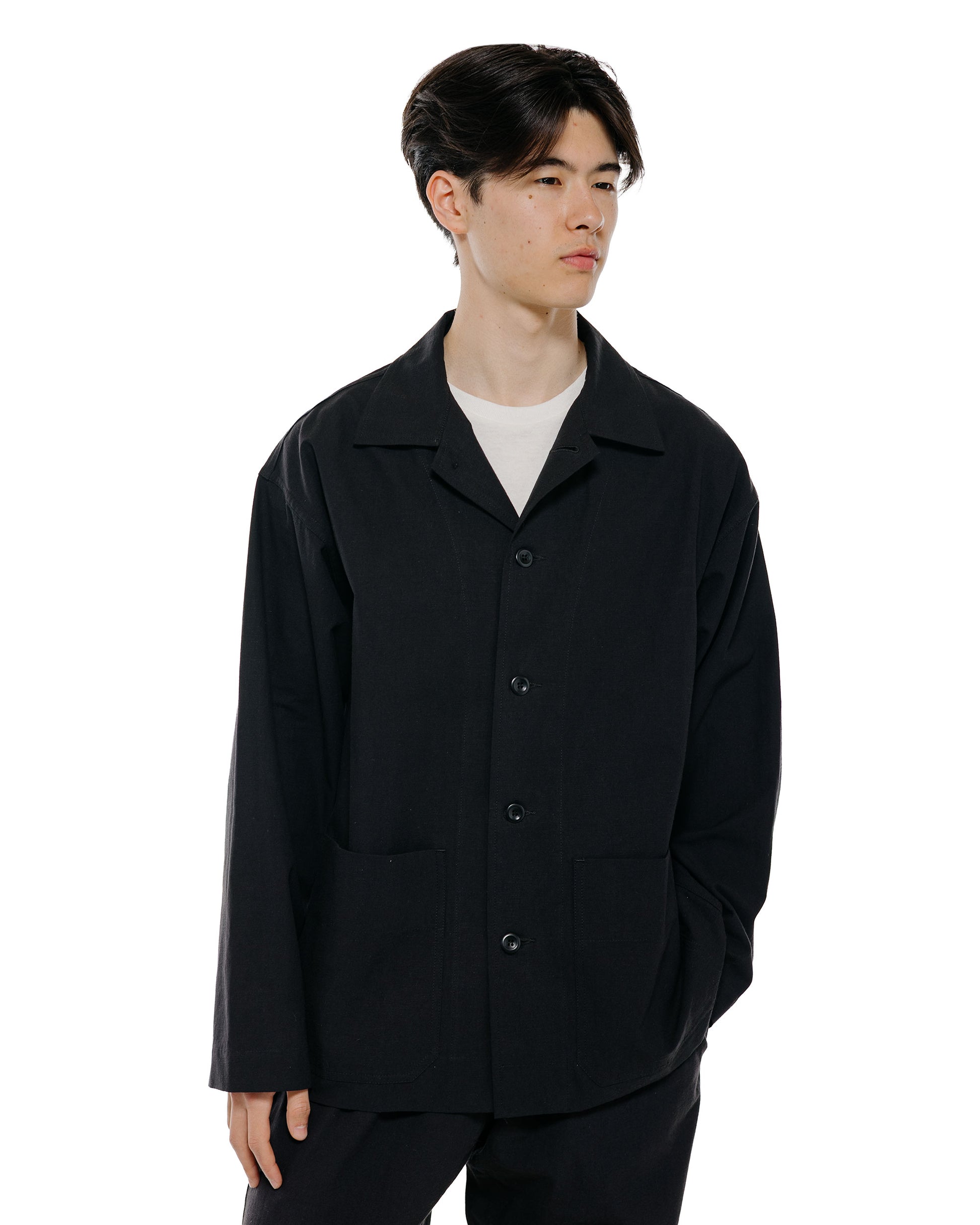 Body of Work Linden Jacket Nep Cotton Linen Black