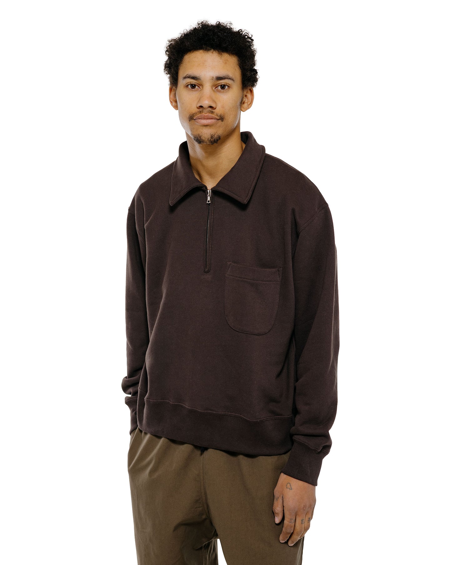 lost & found Body of Work Body of Work Myrtle Quarter-Zip Sweatshirt Sueded French Terry Loam
