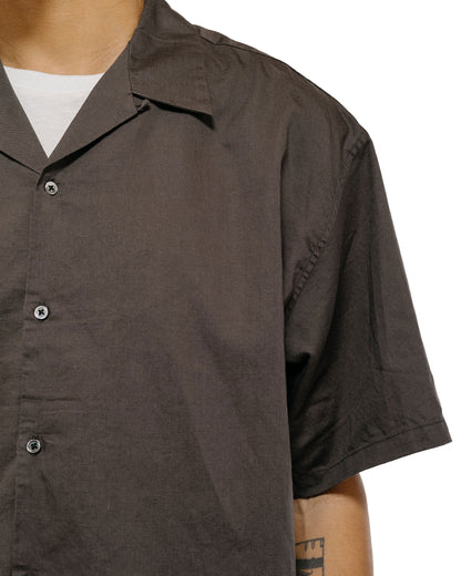 lost & found CIOTA CIOTA Open Collar Short Sleeve Shirt Cotton/Linen Charcoal