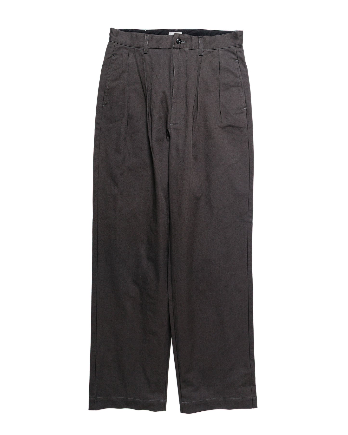 lost & found CIOTA CIOTA 2 Tuck Chino Cloth Pants (Stone Wash) Charcoal Grey