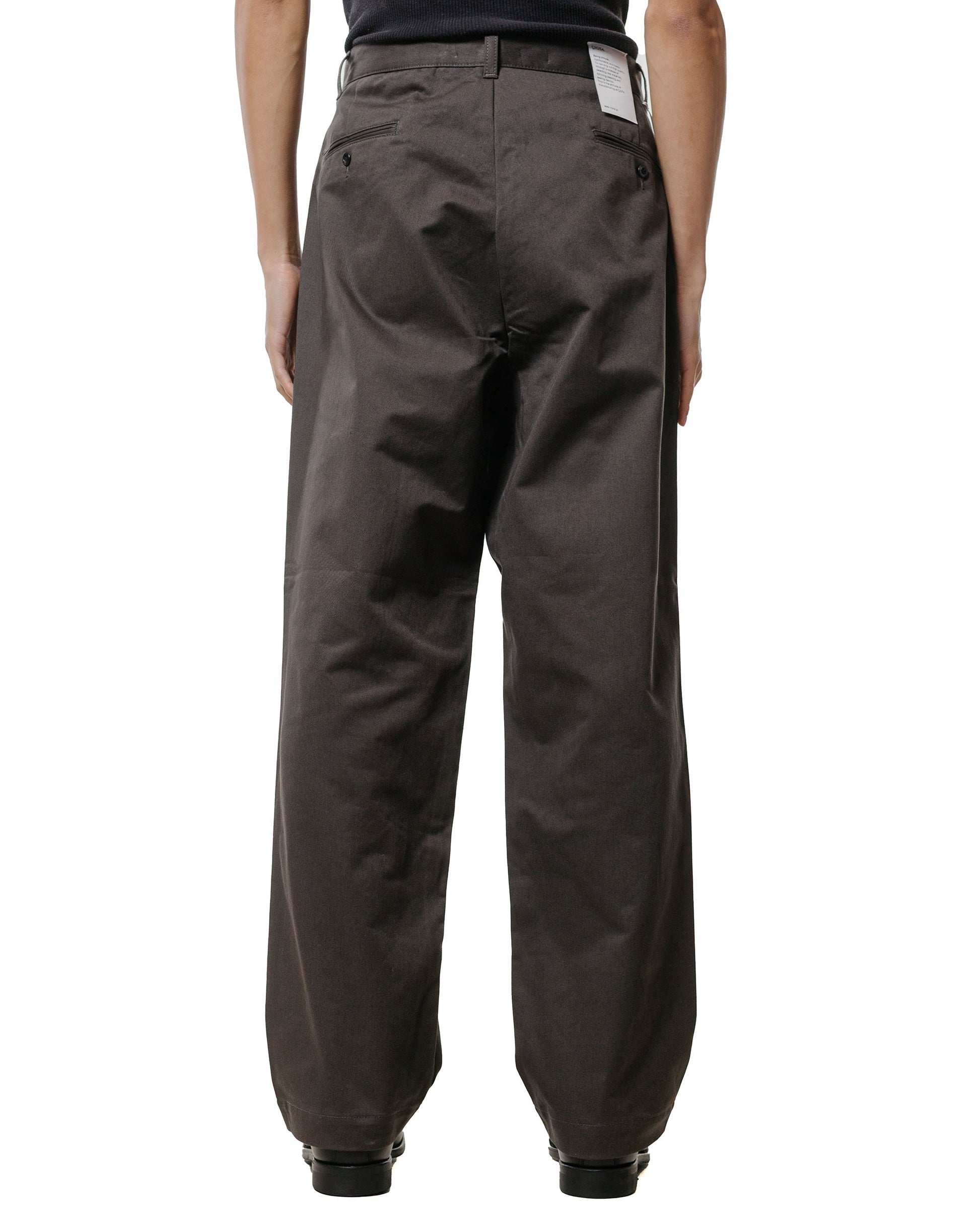 lost & found CIOTA CIOTA 2 Tuck Chino Cloth Pants (Stone Wash) Charcoal Grey