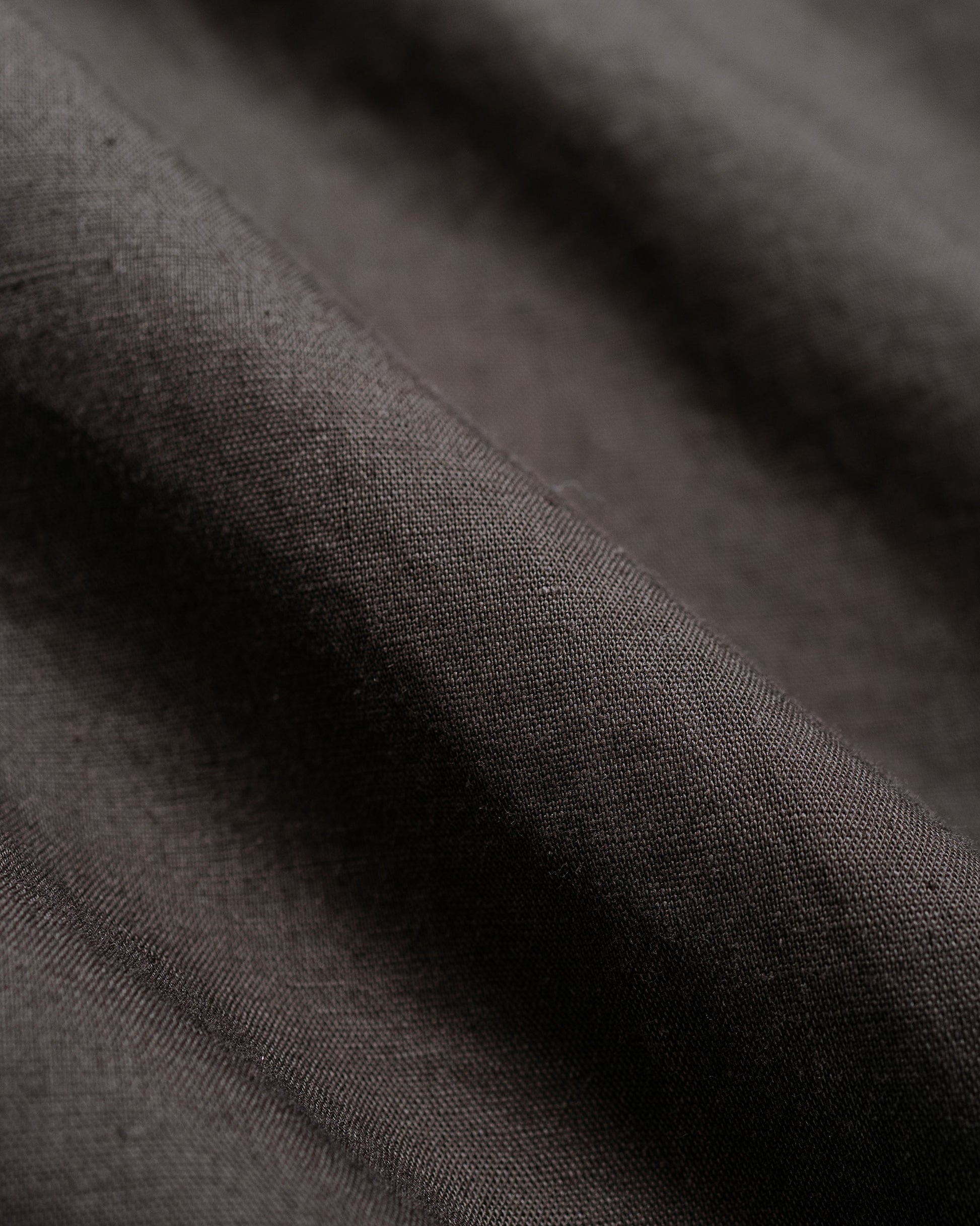 lost & found CIOTA CIOTA Open Collar Short Sleeve Shirt Cotton/Linen Charcoal