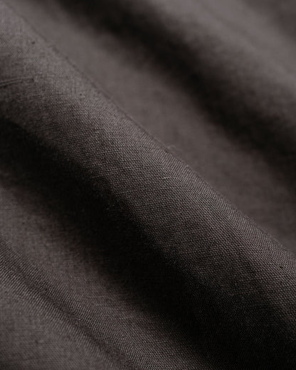 lost & found CIOTA CIOTA Open Collar Short Sleeve Shirt Cotton/Linen Charcoal