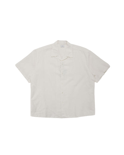 lost & found CIOTA CIOTA Open Collar Short Sleeve Shirt Cotton/Linen Off White