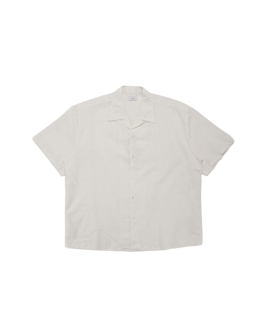 lost & found CIOTA CIOTA Open Collar Short Sleeve Shirt Cotton/Linen Off White
