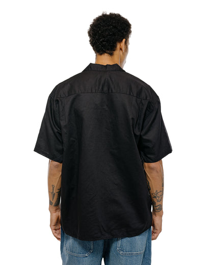 lost & found CIOTA CIOTA Open Collar Short Sleeve Shirt Cotton/Linen Black