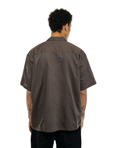 lost & found CIOTA CIOTA Open Collar Short Sleeve Shirt Cotton/Linen Charcoal