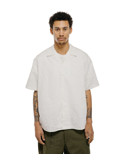 lost & found CIOTA CIOTA Open Collar Short Sleeve Shirt Cotton/Linen Off White