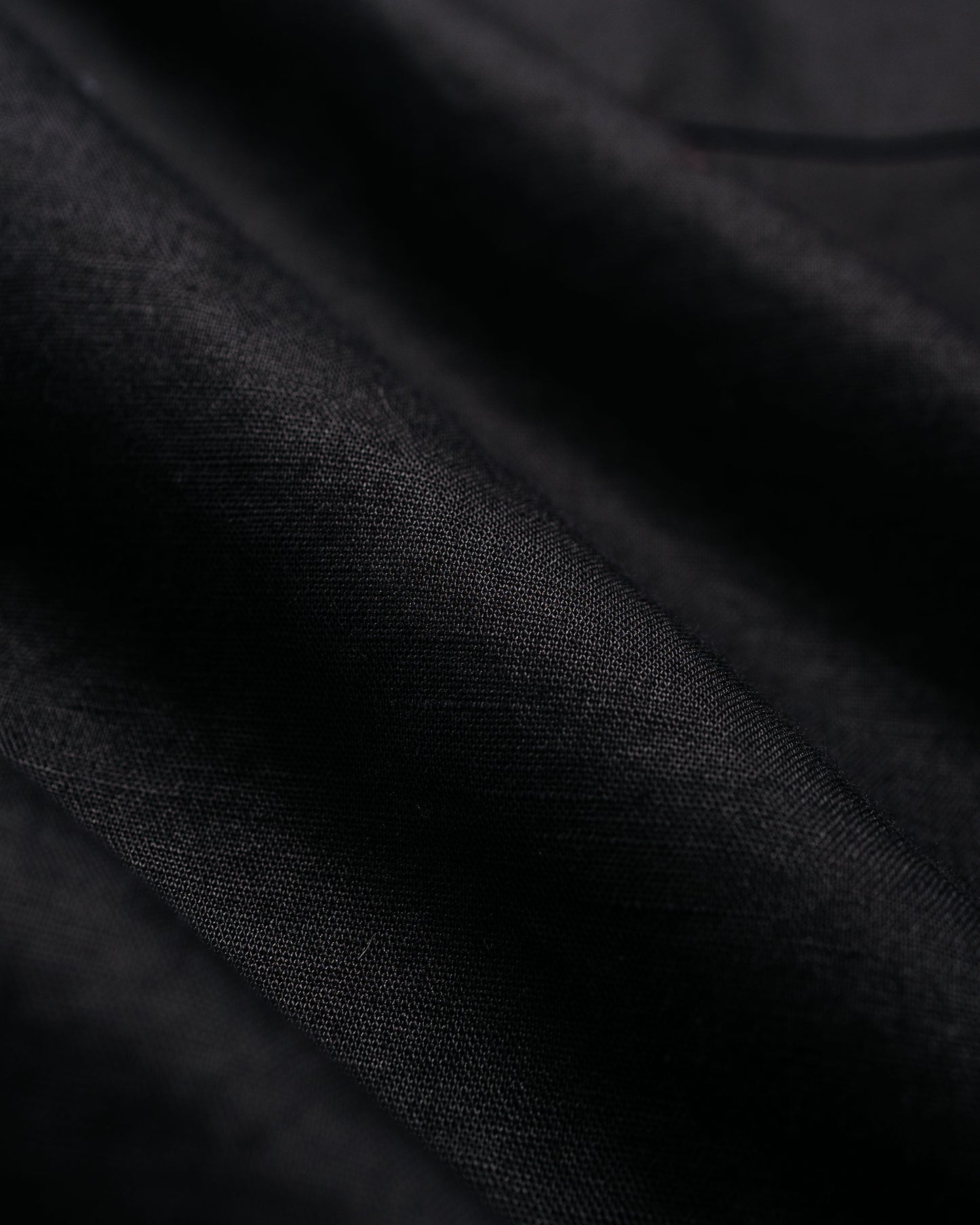 lost & found CIOTA CIOTA Open Collar Short Sleeve Shirt Cotton/Linen Black