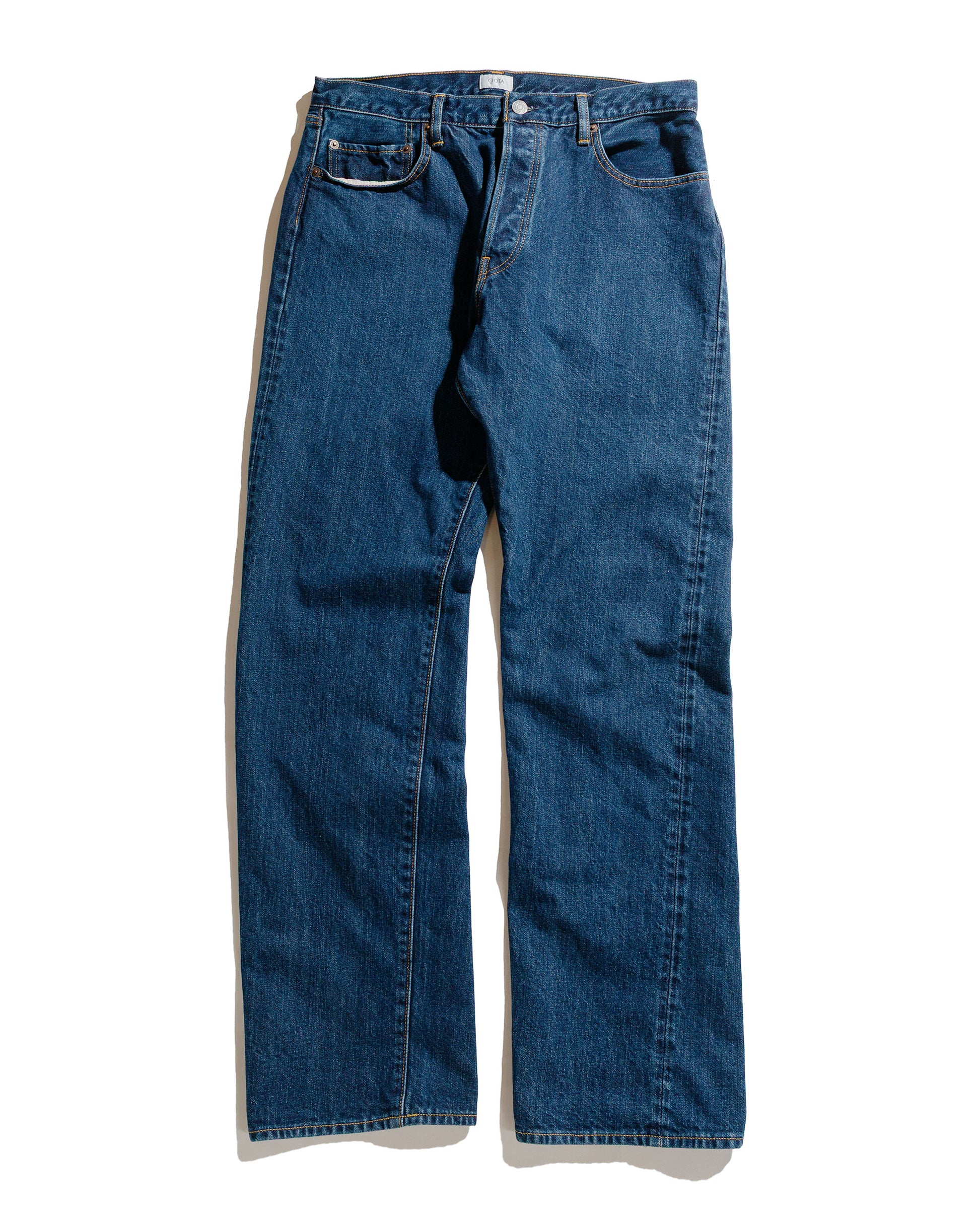 lost & found CIOTA CIOTA Straight 5 Pocket Pants (Real Indigo) Dark Blue Damage