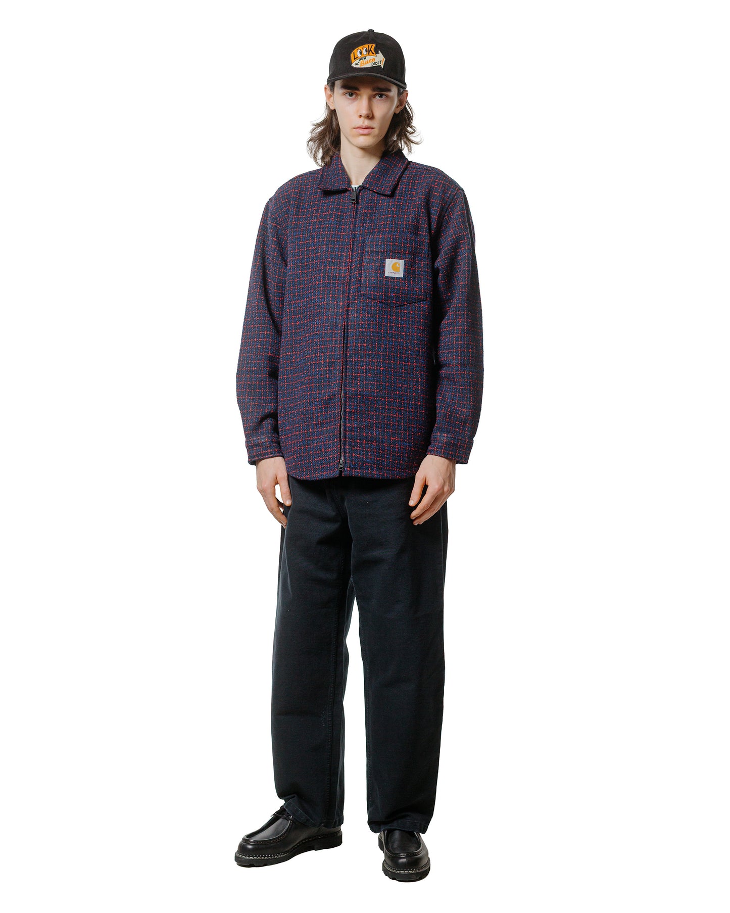 lost & found Carhartt Work In Progress Carhartt W.I.P. Bellamy Check Shirt Jacket Deep Night
