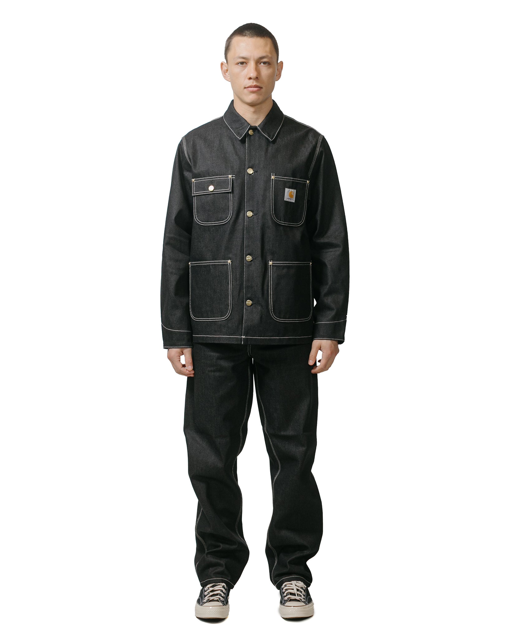 Carhartt W.I.P. OG Chore Coat Denim Black Rigid model full