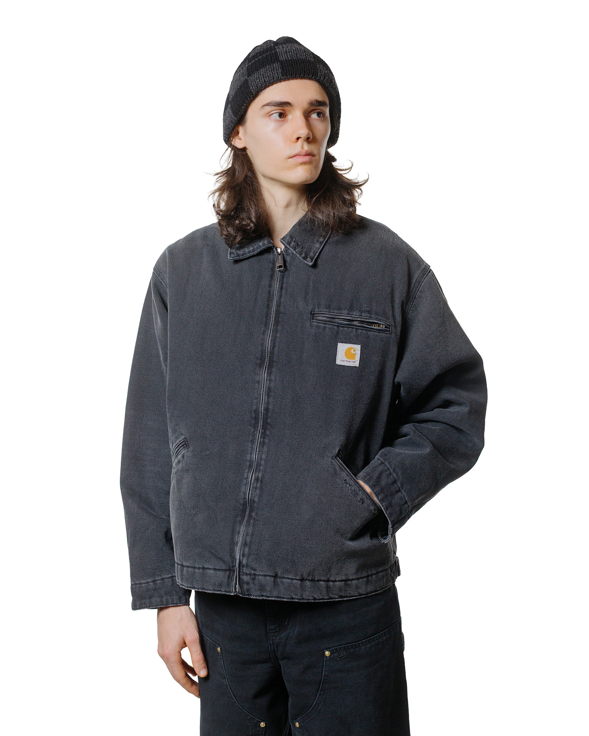 lost & found Carhartt Work In Progress Carhartt W.I.P. OG Detroit Jacket Black Grind Wash