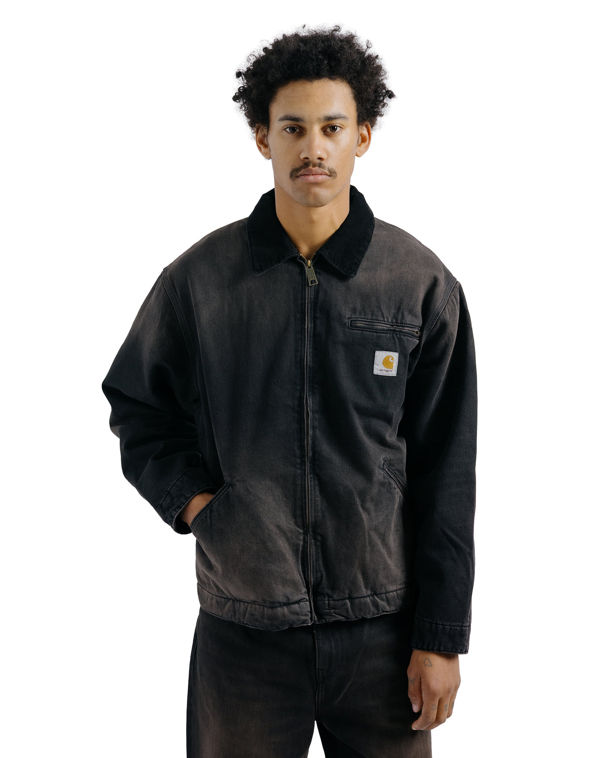Carhartt W.I.P. OG Detroit Jacket Black/Black Tobacco Used Wash