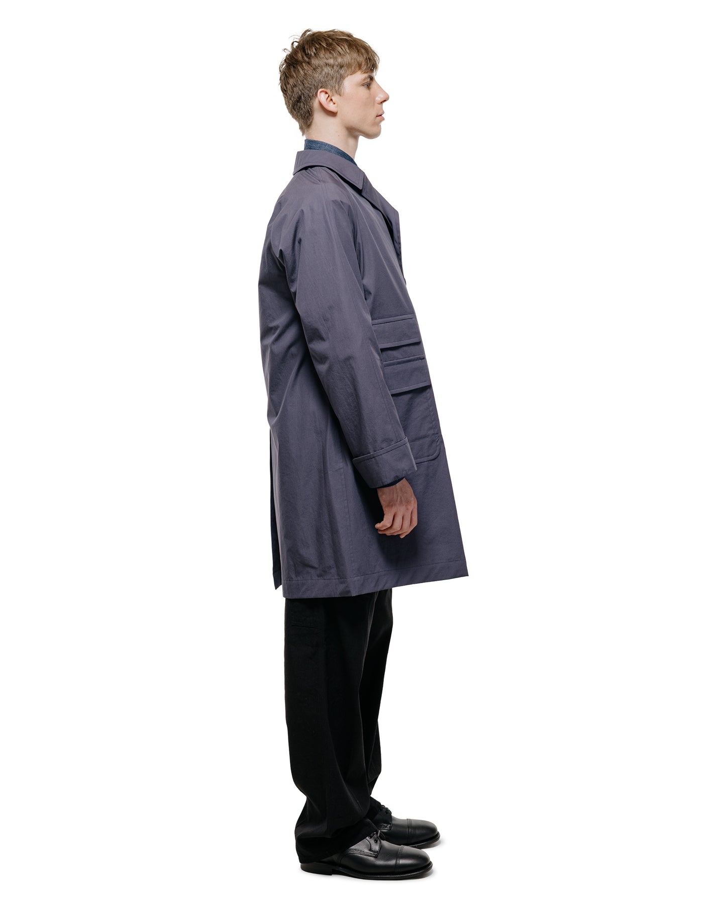 lost & found Cohérence Cohérence Corb II Weather Resistant Cotton Light Over Coat Slate Blue