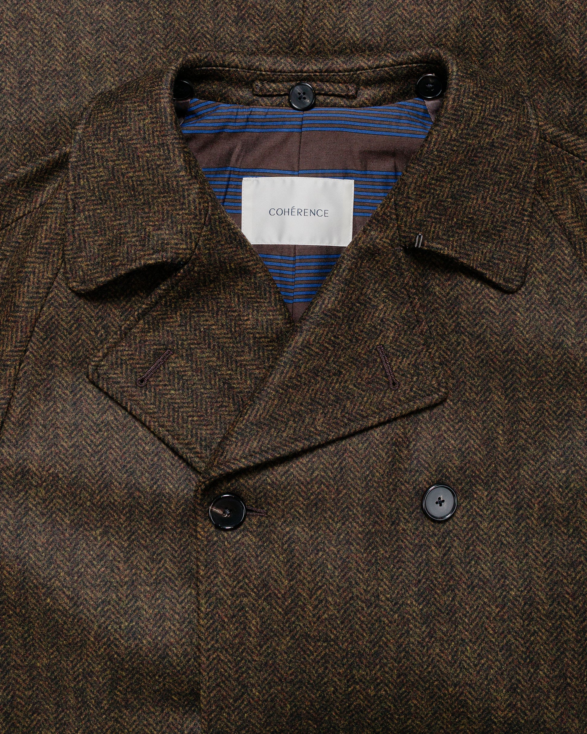 lost & found Cohérence Cohérence FouFou II Coat Chevron Tweed Jersey Brown