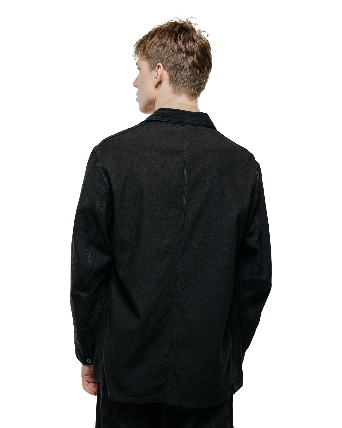 lost & found Cohérence Cohérence Jackson Linen/Cotton Chevron Jacket Black