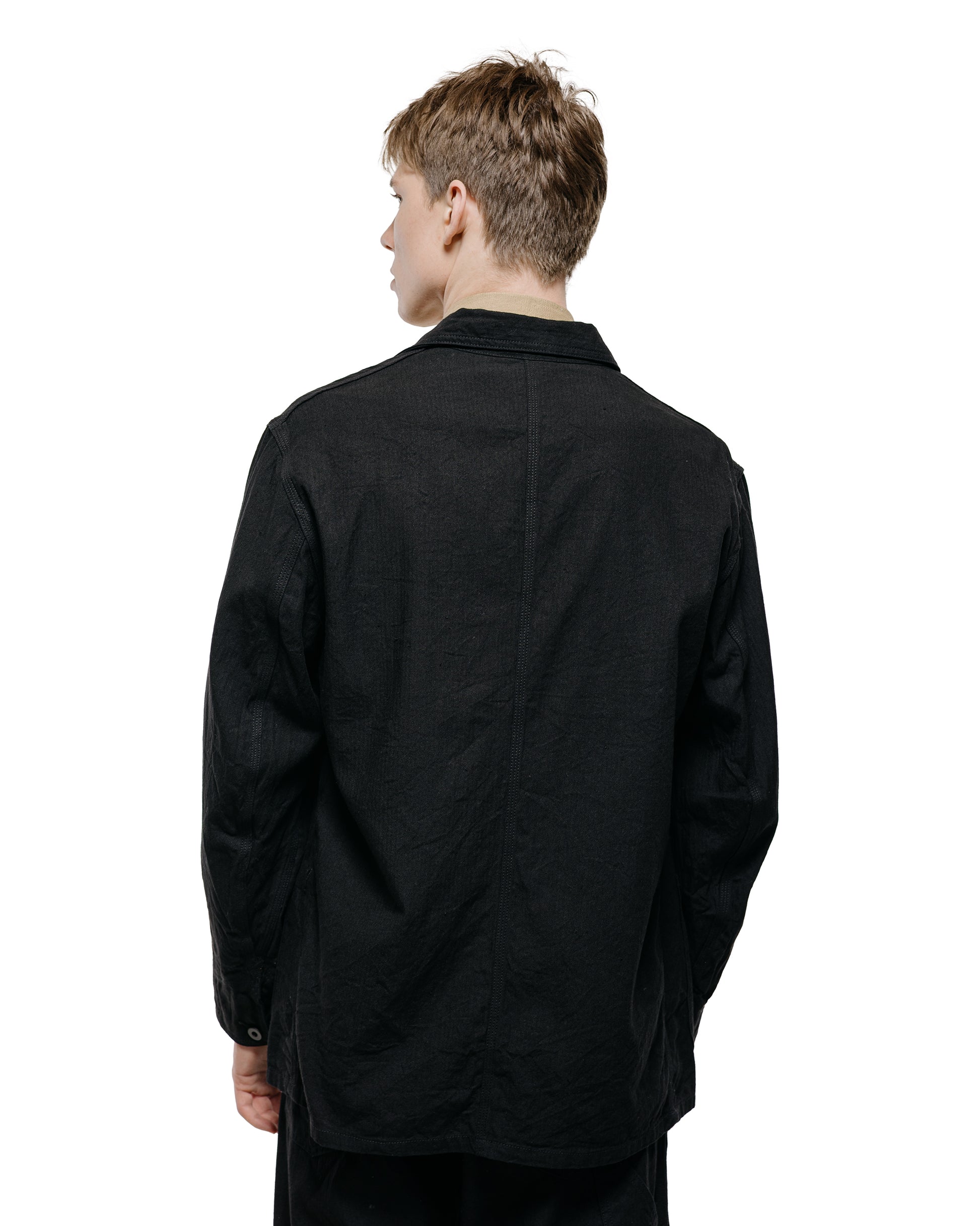 lost & found Cohérence Cohérence Jackson Linen/Cotton Chevron Jacket Black
