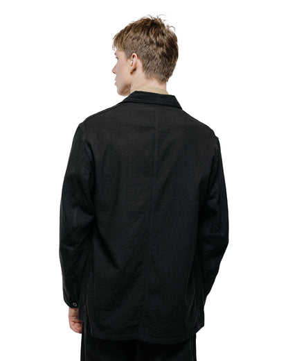 lost & found Cohérence Cohérence Jackson Linen/Cotton Chevron Jacket Black