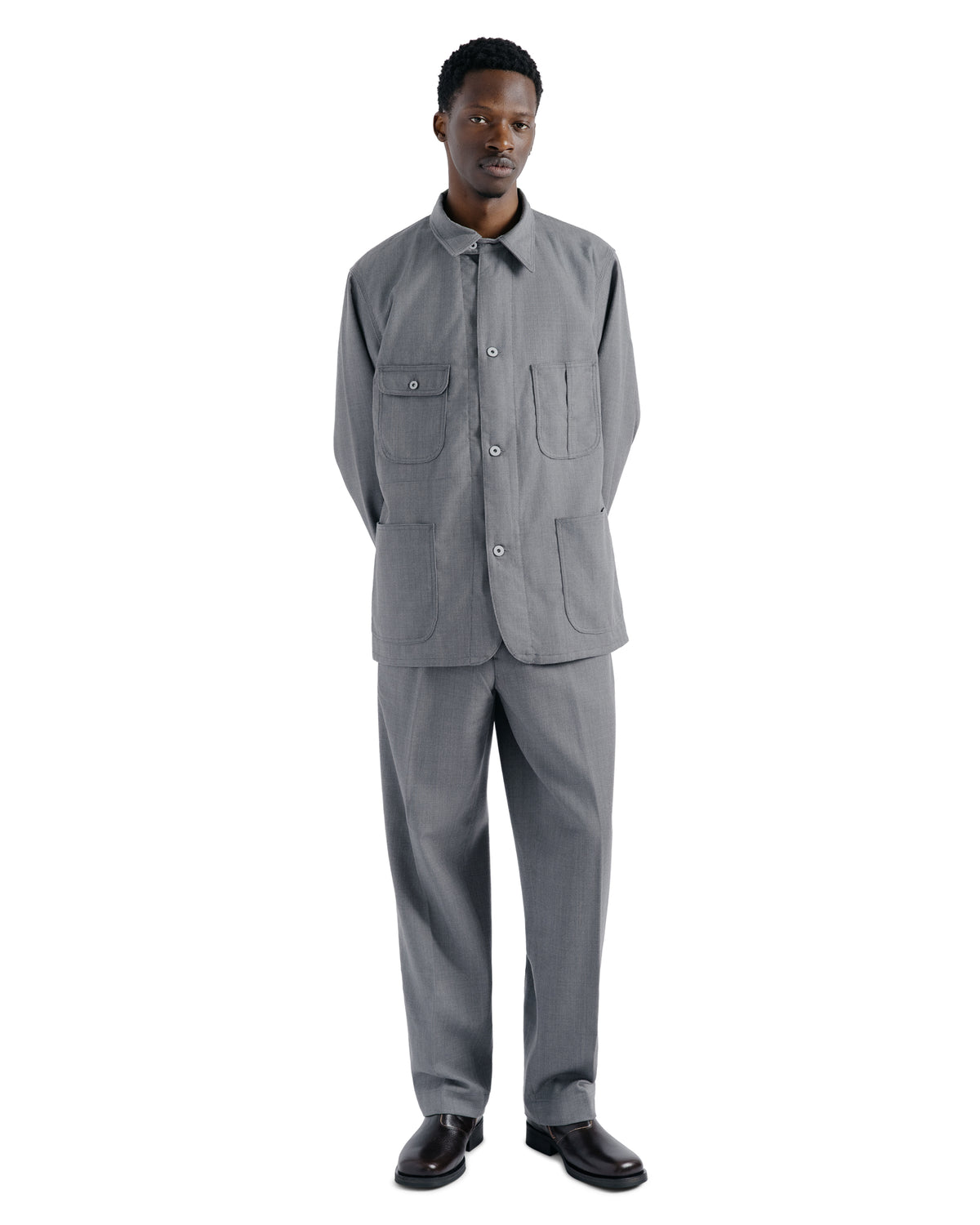 Cohérence Jackson Rover Wool Twill Grey Nailhead