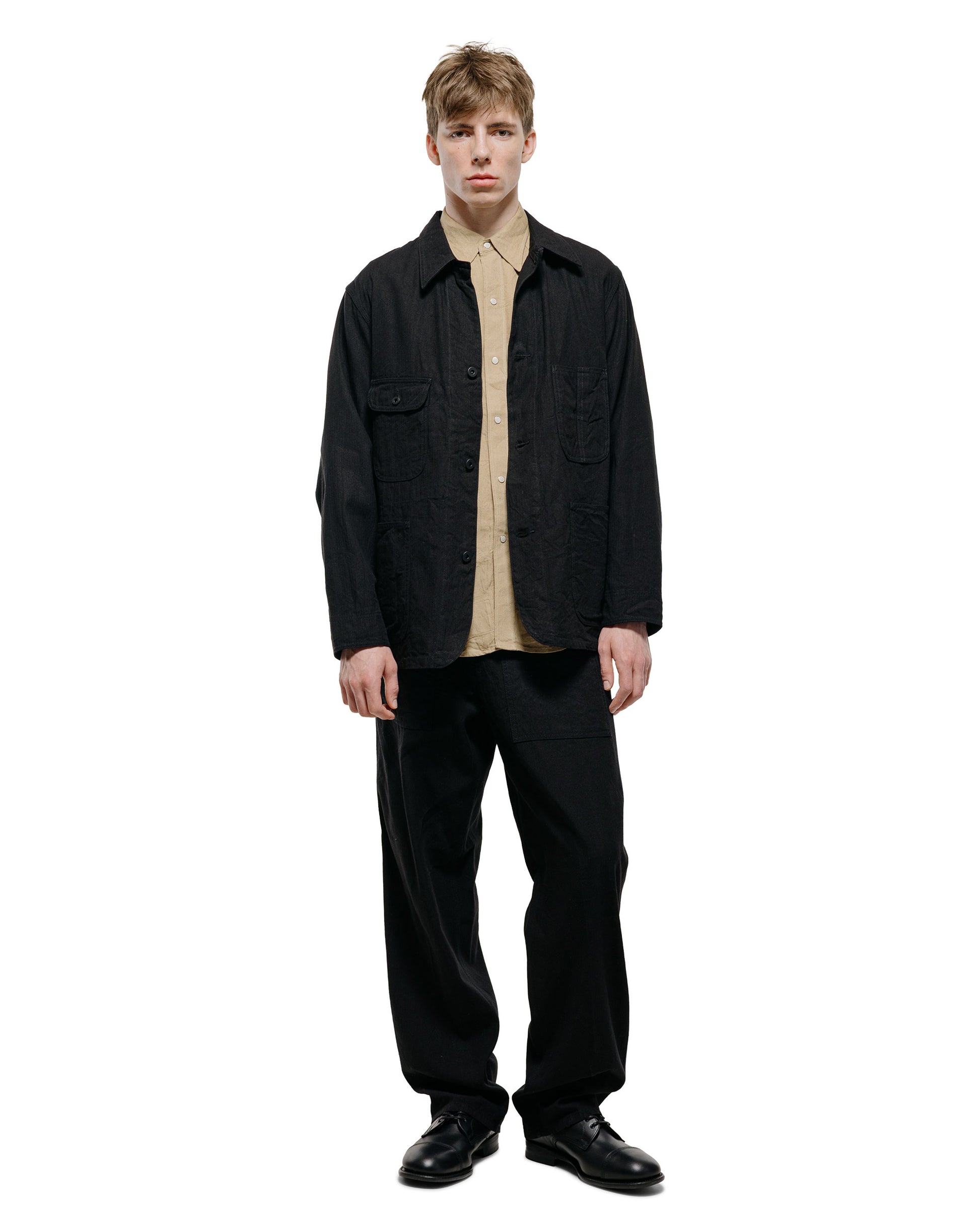 lost & found Cohérence Cohérence Paul Linen/Cotton Chevron Trouser Black
