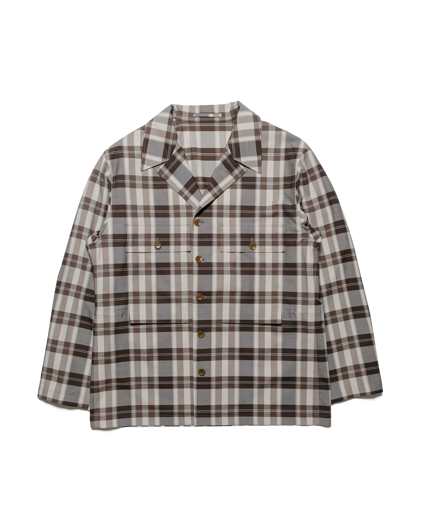 lost & found Cohérence Cohérence Vernon-D Antique Wool Gabardine Jacket Beige Check