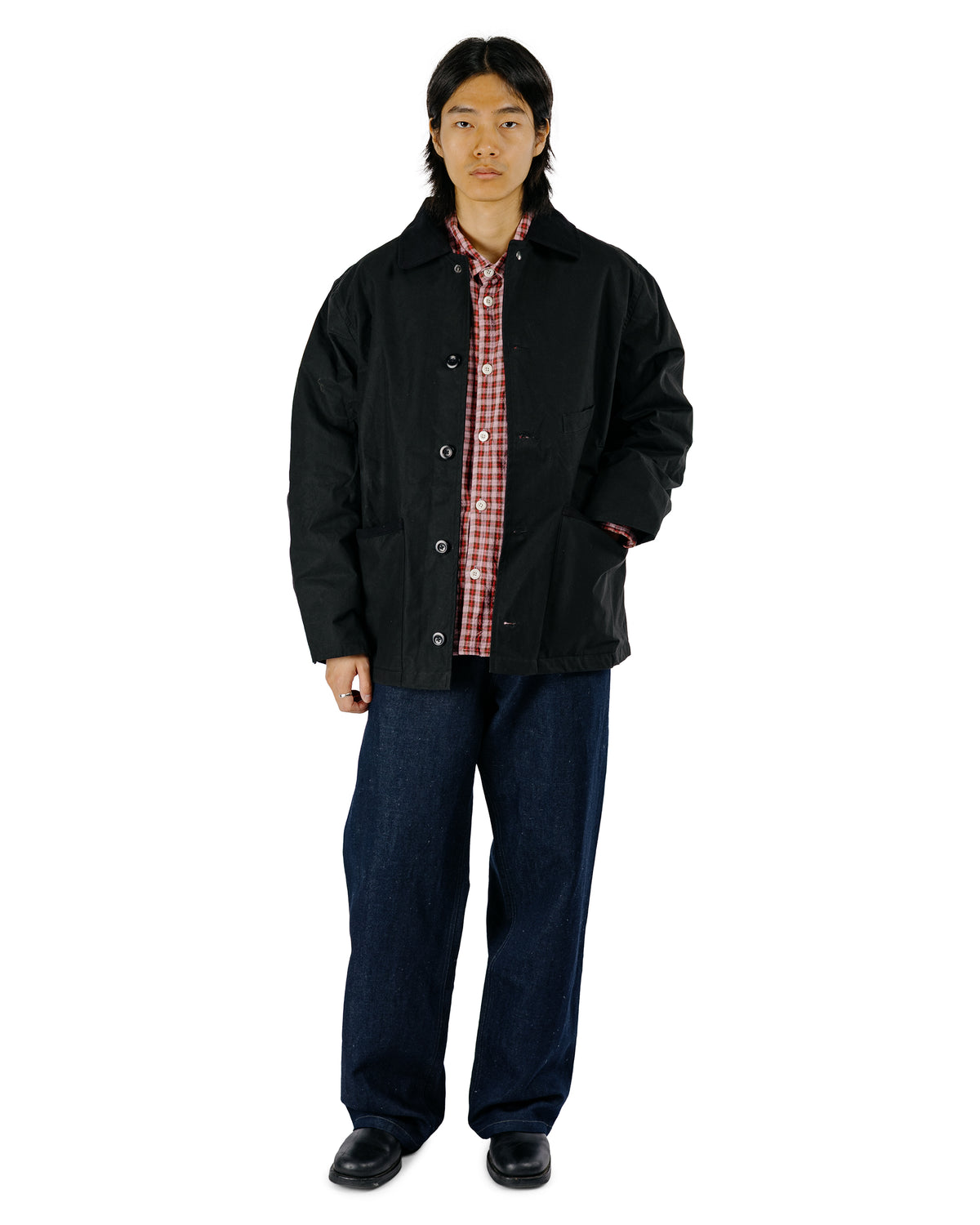 Conkers Blanket Jacket Cotton Dry Wax Black