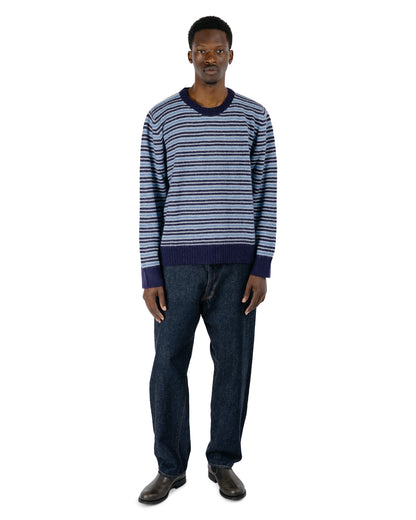 lost & found Corridor Corridor Reggie Stripe Crewneck Blue