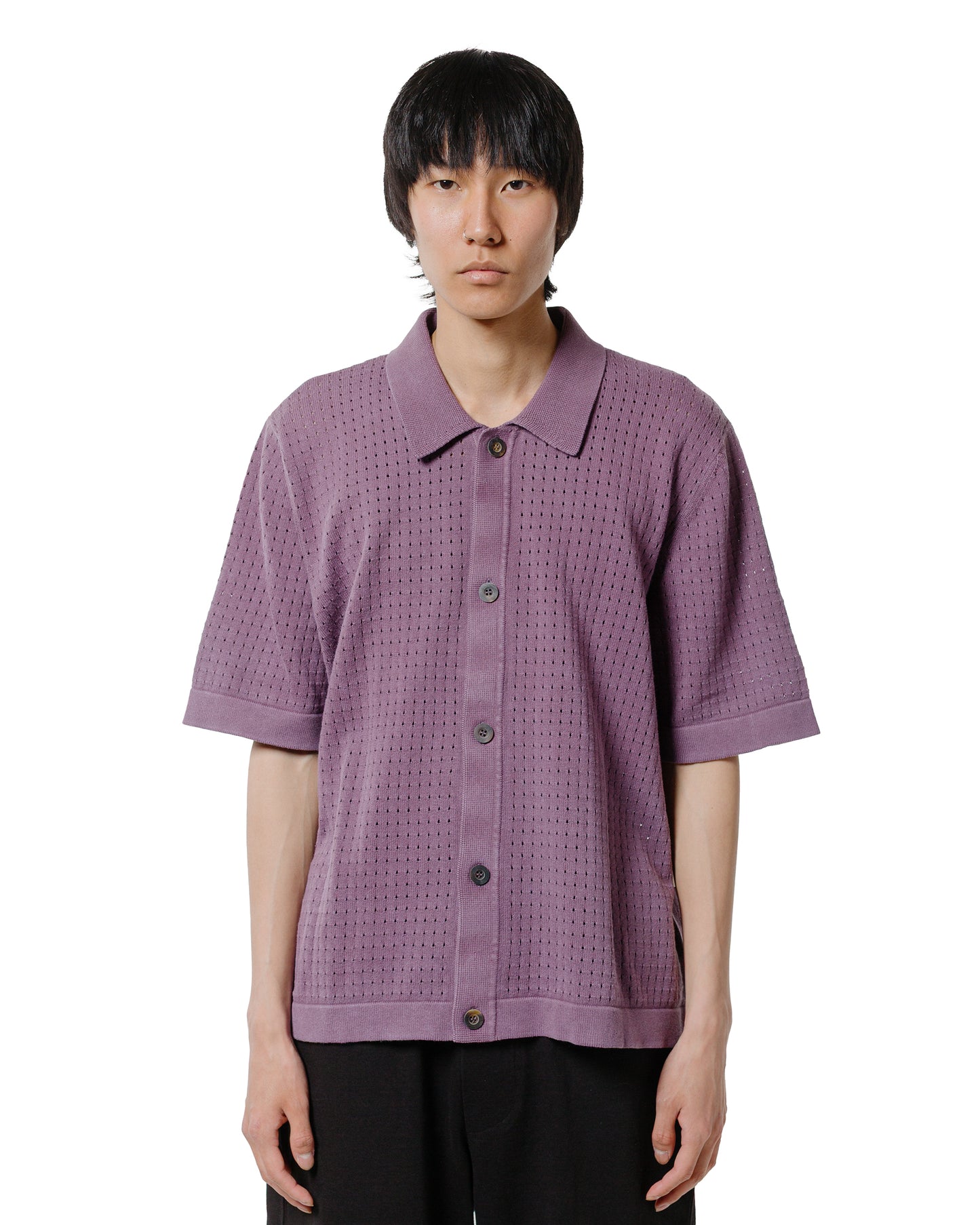 lost & found Corridor Corridor Acid Wash Pointelle Button Down Violet