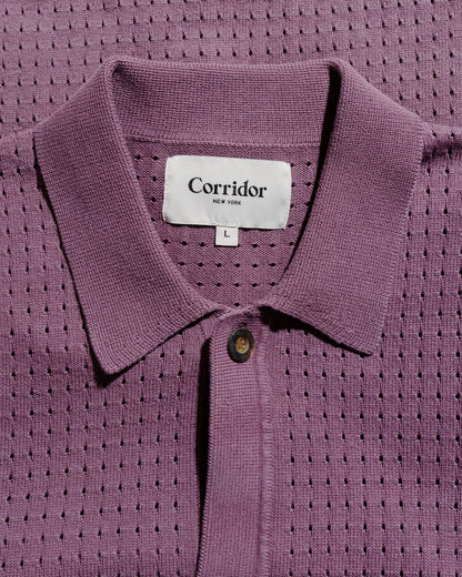 lost & found Corridor Corridor Acid Wash Pointelle Button Down Violet