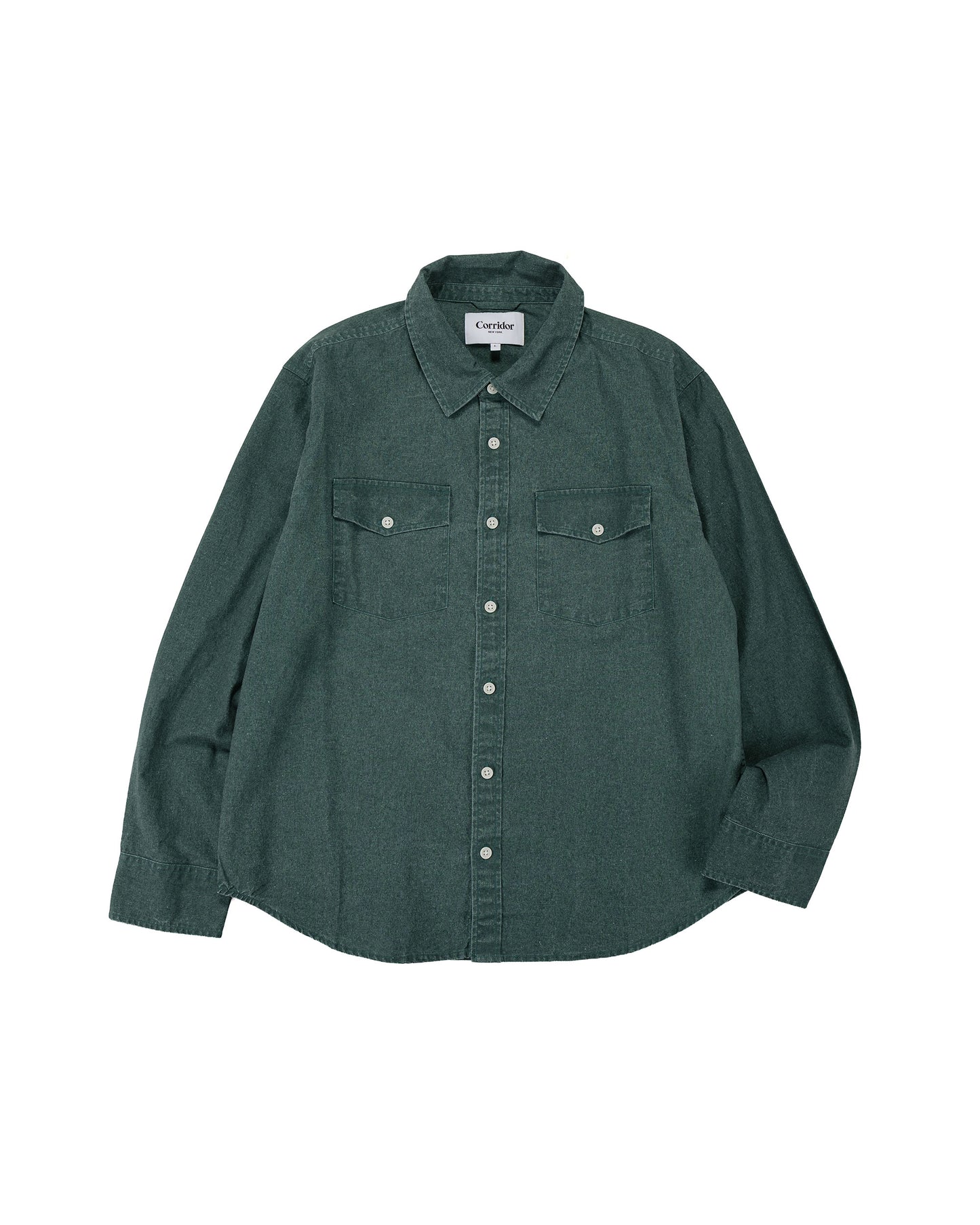 lost & found Corridor Corridor Pigment Dye Canvas LS Green