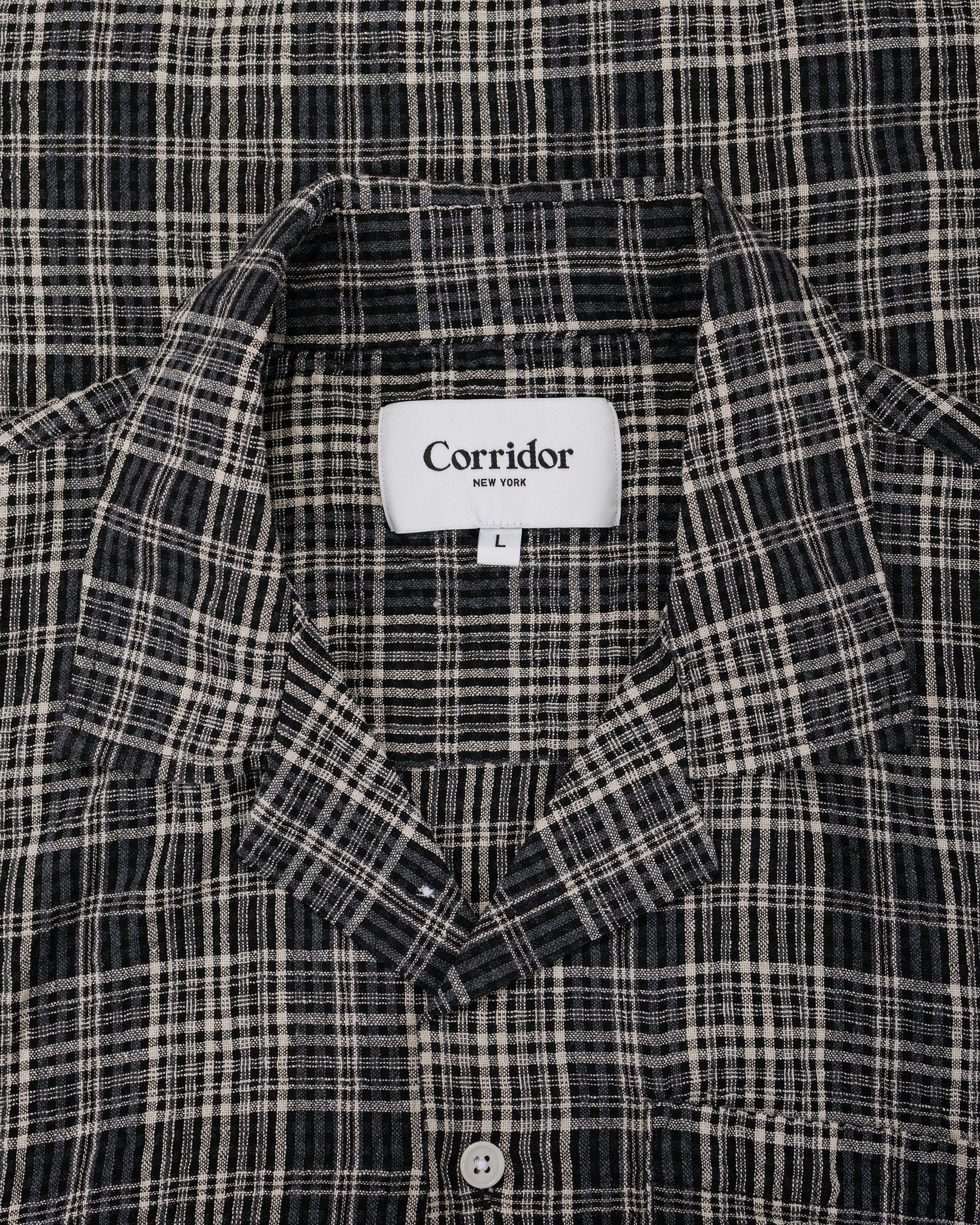 lost & found Corridor Corridor Plaid Seersucker SS Black