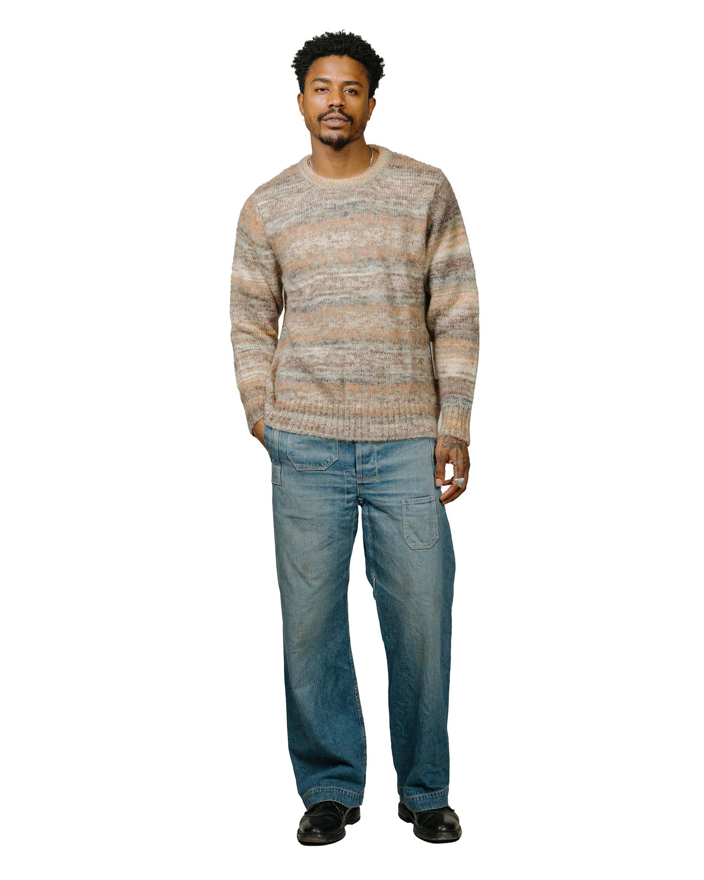lost & found Corridor Corridor Space Dye Mohair Crewneck Natural