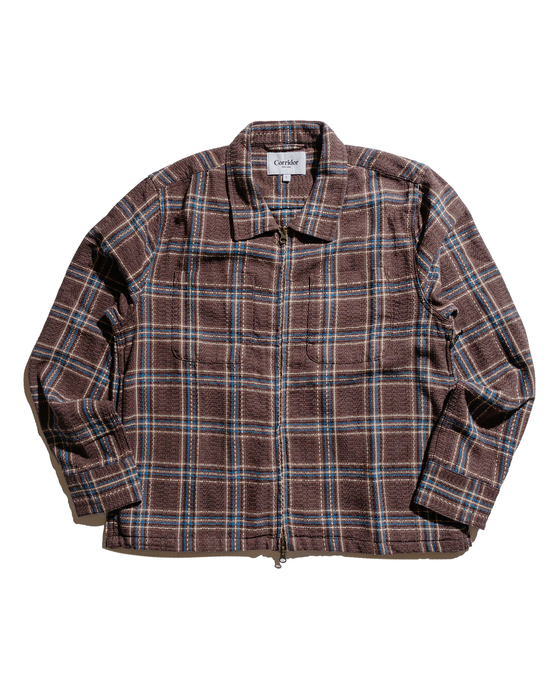 lost & found Corridor Corridor Venice Plaid Zip Jacket Brown
