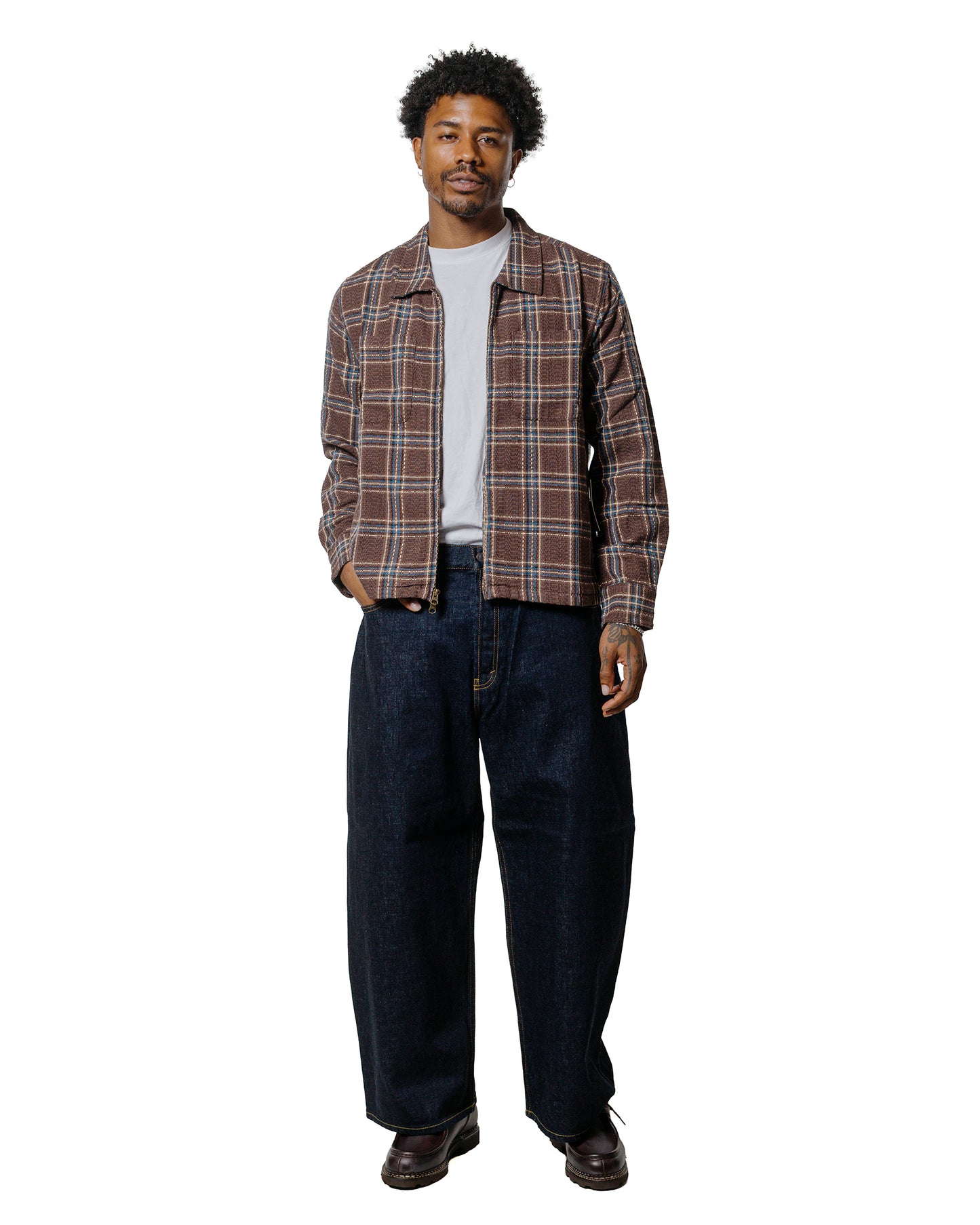 lost & found Corridor Corridor Venice Plaid Zip Jacket Brown