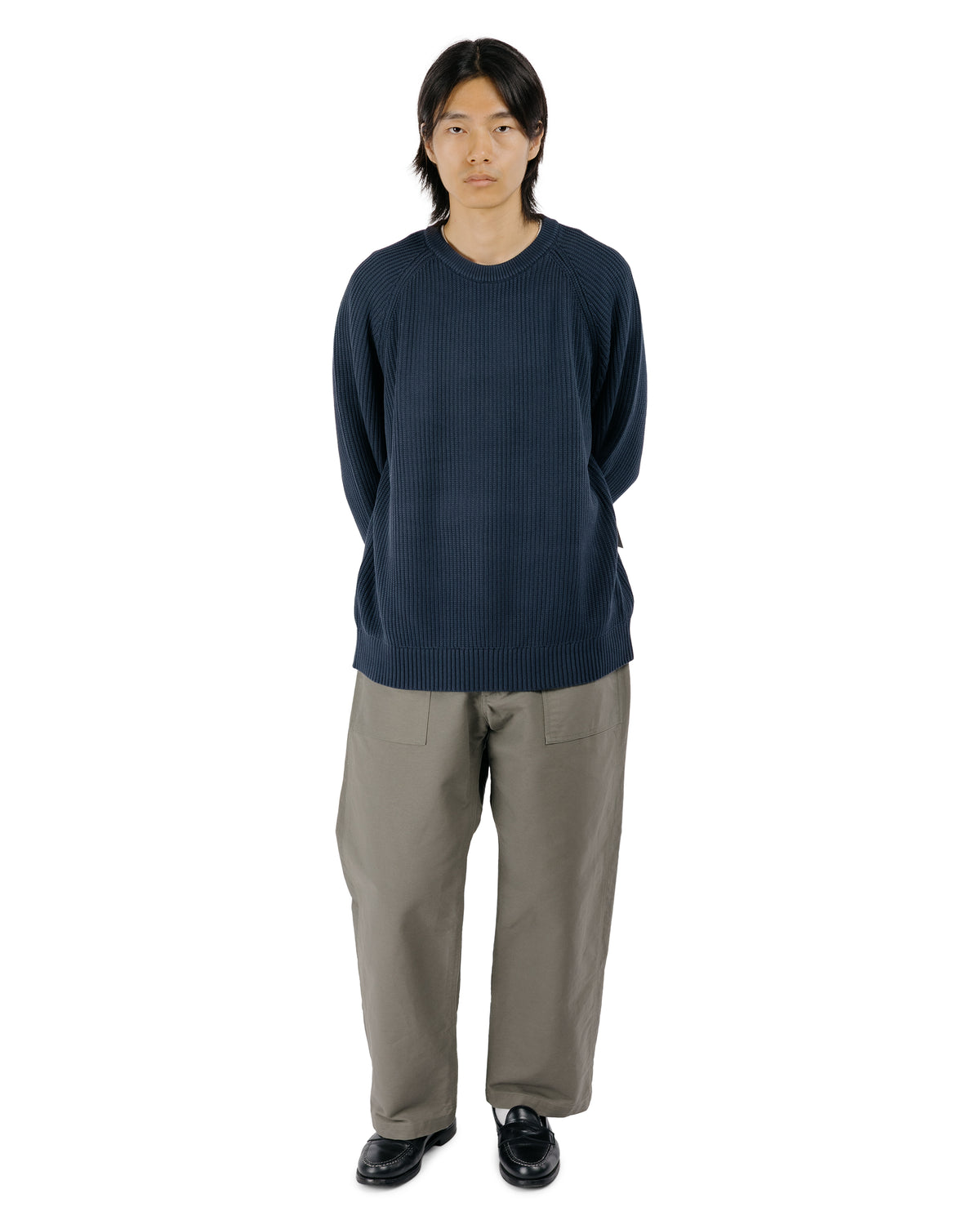 Corridor Washed Cotton Crewneck Navy