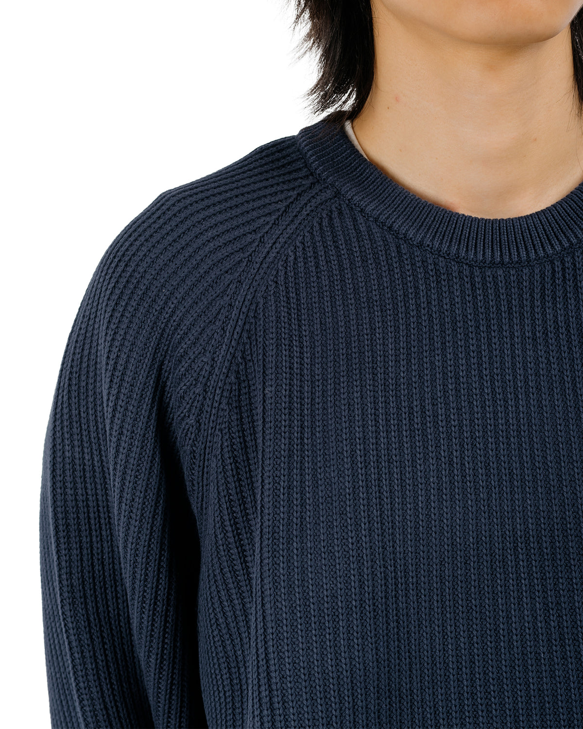 Corridor Washed Cotton Crewneck Navy