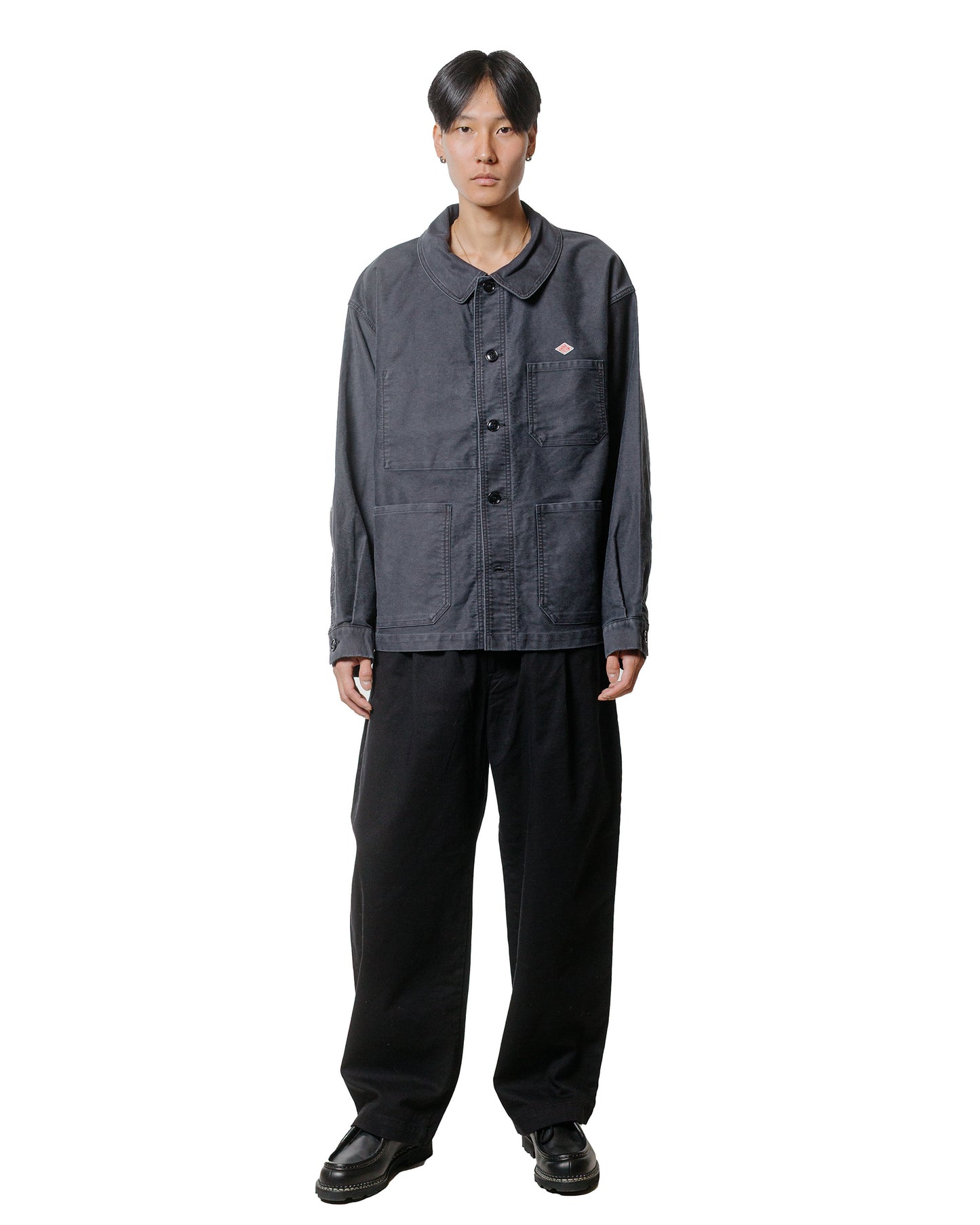 Danton 10/- Loose Chino Tuck Pants Black