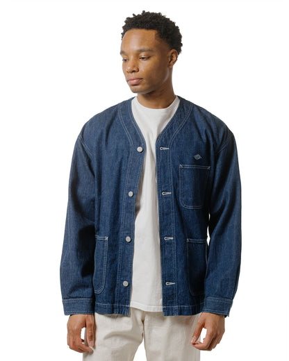 Danton 11oz Denim Collarless Jacket Indigo