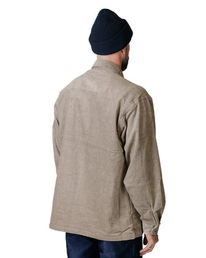 Danton Corduroy Zip Shirt Blouson Taupe Grey Model Back