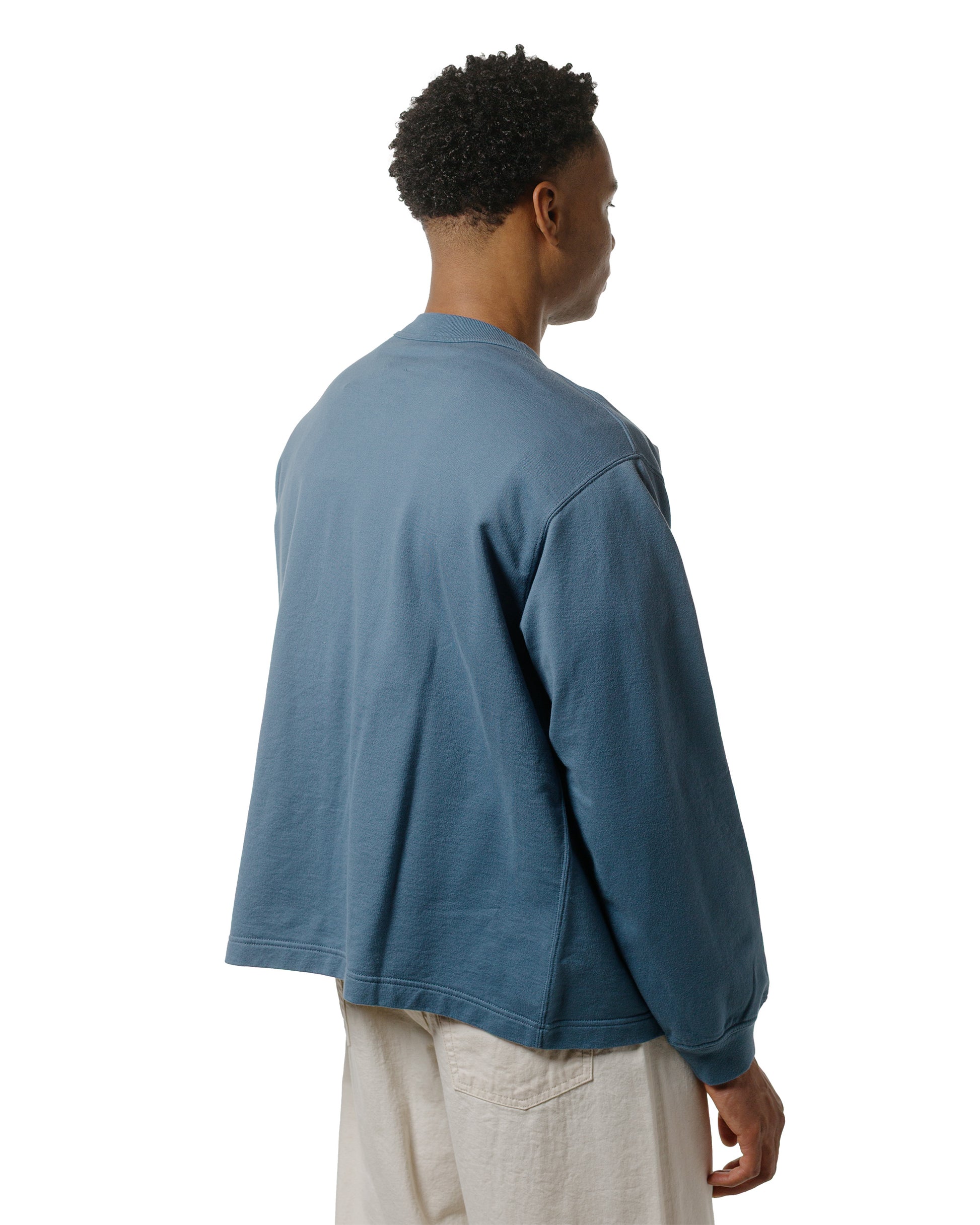 Danton Cotton Terry Dot Button V-Neck Cardigan Dark Blue