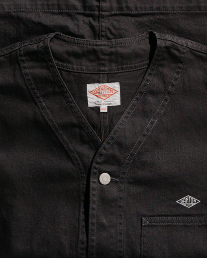lost & found Danton Danton Katsuragi Collarless Jacket Charcoal Black
