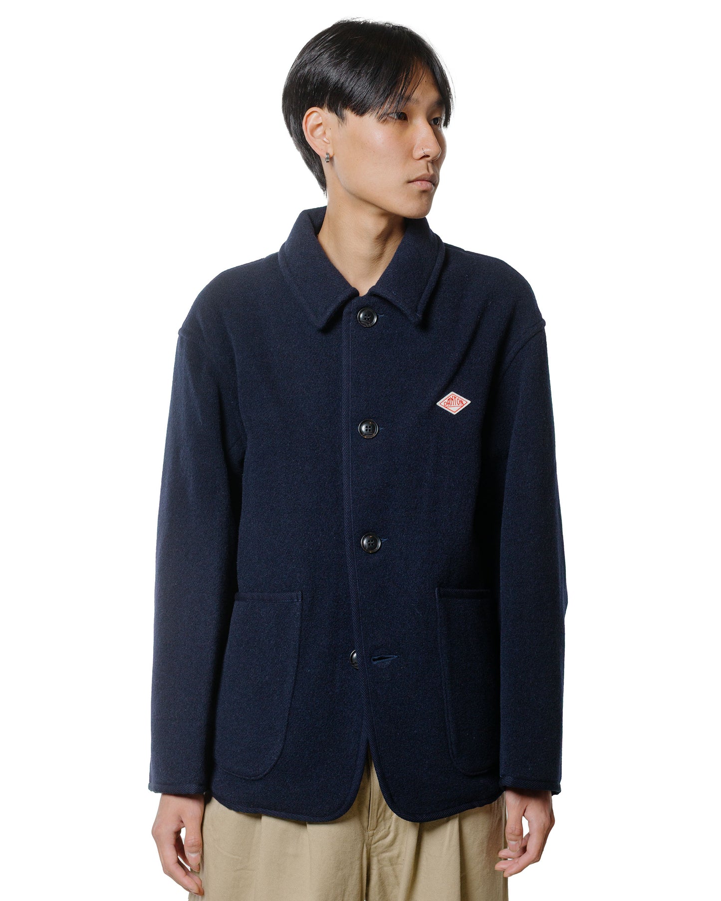 Danton Wool Light Pile Coveralls Jacket Navy